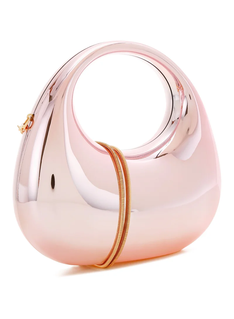 London Rag Acrylic Metallic Mini Clutch Bag in Light Pink