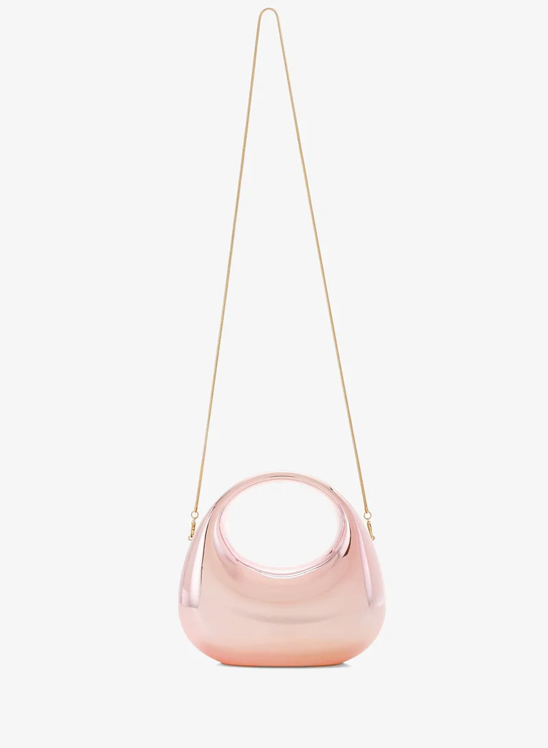 London Rag Acrylic Metallic Mini Clutch Bag in Light Pink
