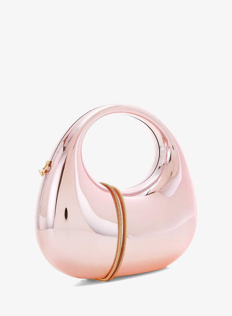 London Rag Acrylic Metallic Mini Clutch Bag in Light Pink - Image 3