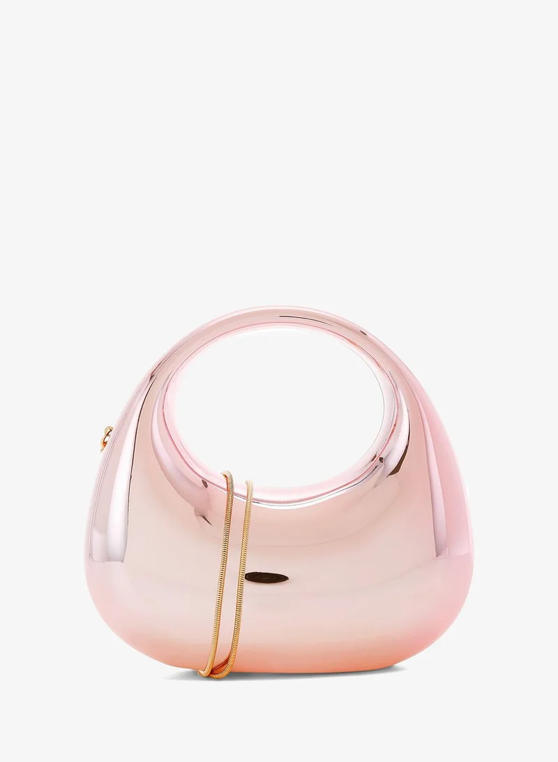 London Rag Acrylic Metallic Mini Clutch Bag in Light Pink