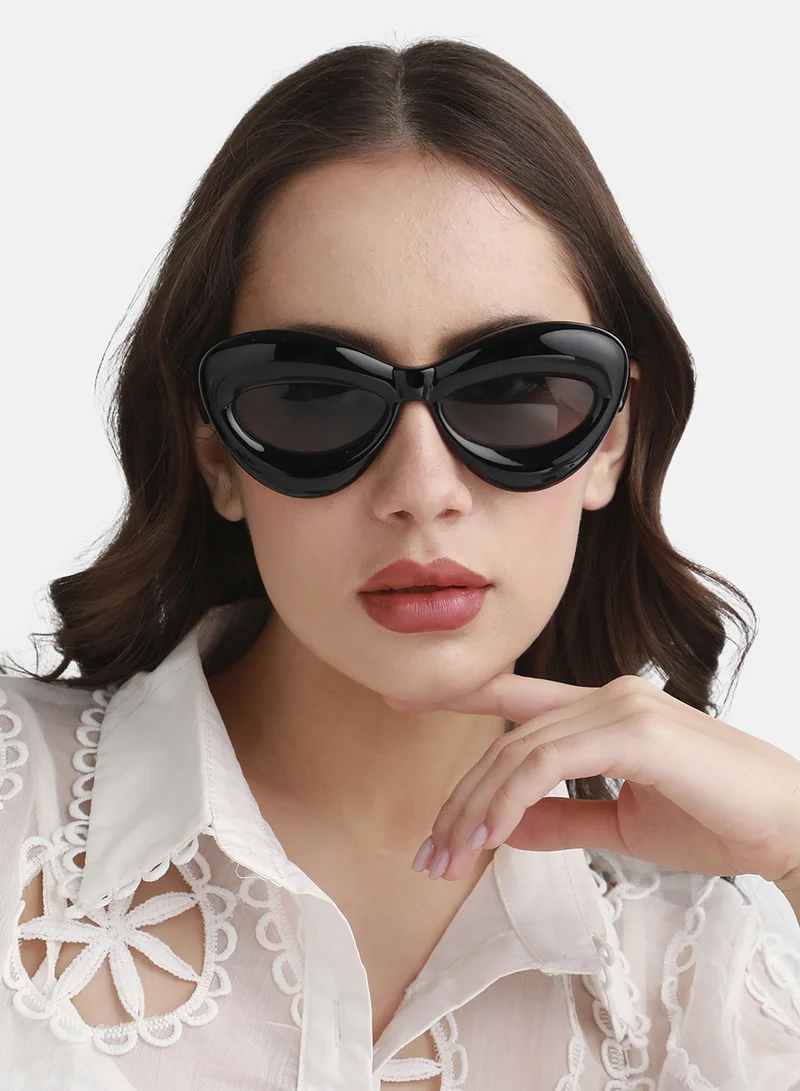 Haute Sauce  Solid Cateye Sunglasses - Black  | Best Price UAE
