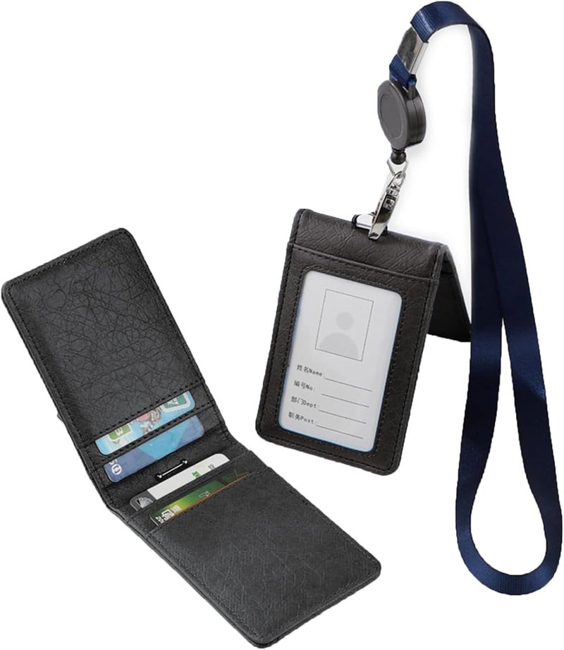 LINJIE Id Card Leather, Multi Slot Id Card Holder Leather Large Capacity Can Hold Multiple Bank Cards, Id Cards, Business Cards, Subway Cards, Etc - Image 1