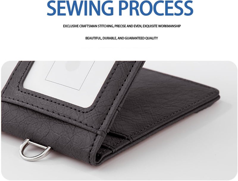 LINJIE Id Card Leather, Multi Slot Id Card Holder Leather Large Capacity Can Hold Multiple Bank Cards, Id Cards, Business Cards, Subway Cards, Etc - Image 3