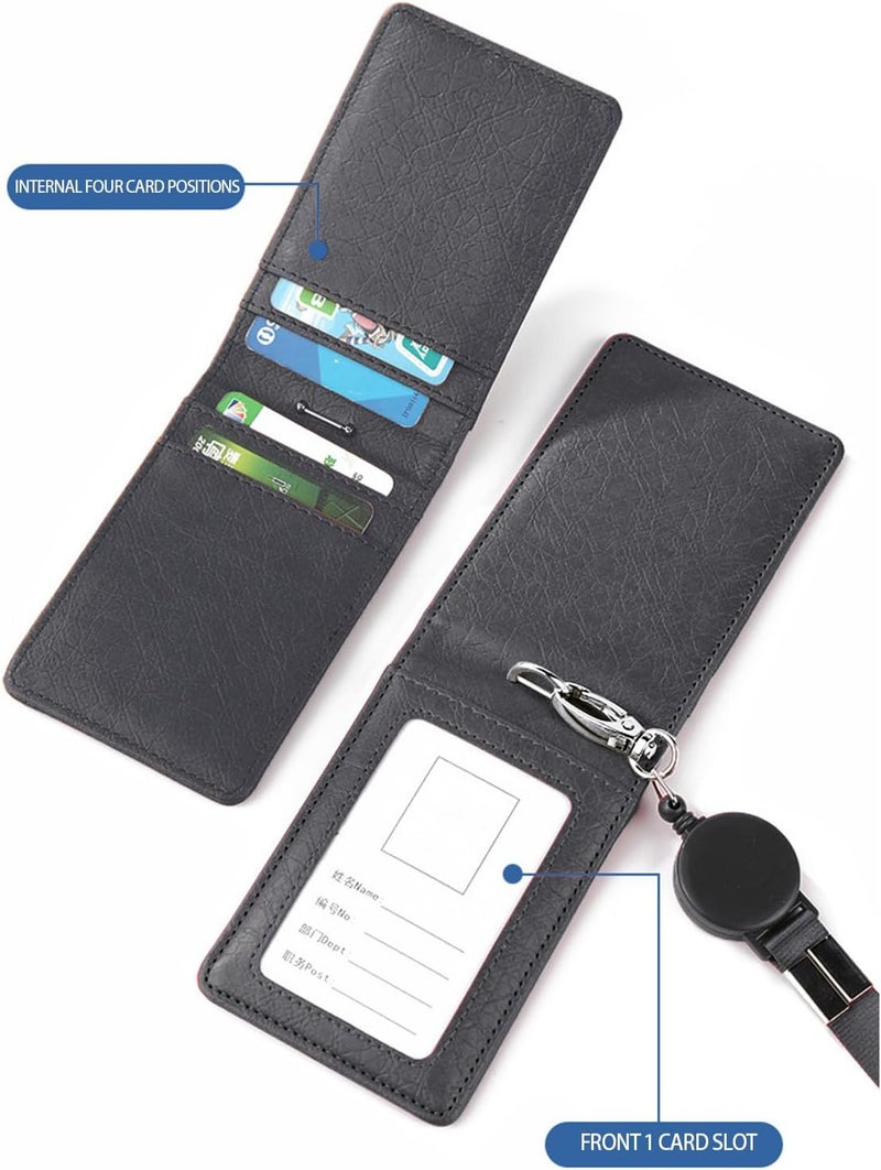 LINJIE Id Card Leather, Multi Slot Id Card Holder Leather Large Capacity Can Hold Multiple Bank Cards, Id Cards, Business Cards, Subway Cards, Etc - Image 2