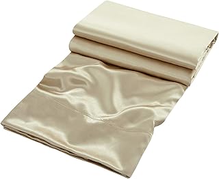 Luxbedding Luxbedding Satin Flat Sheet Only, Full Flat Sheet, 1 - Piece Taupe Top Sheet, Extra Soft Silk Flat Bed Sheets Sold  - Image 1