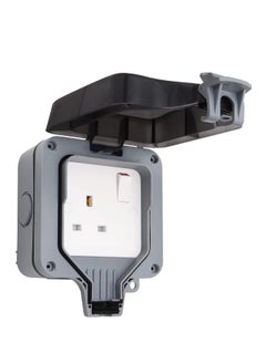 SYOSI Outdoor Sockets Waterproof Single Socket, Wall Electrical Outlets, IP66 Switched Socket Covers,13A Outdoor Wall Weatherproof Plug Socket Box (Single socket)  - Image 1