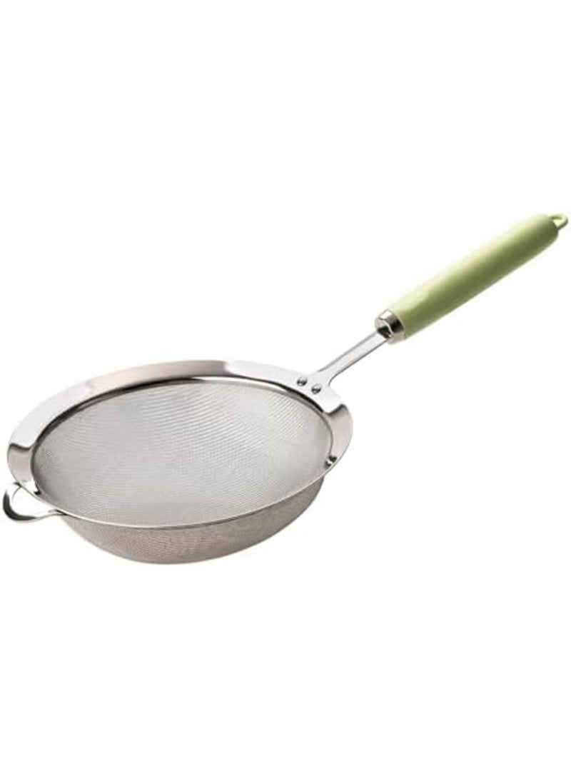 Luckam Stainless Steel Strainers Fine Mesh Sieve for Baking, Metal Strainer with Reinforced Silicone Handle, Durable and Efficient Fine Mesh Sifter for Kitchen, Small Colanders for Sifting (DIA 7.1") - Image 1