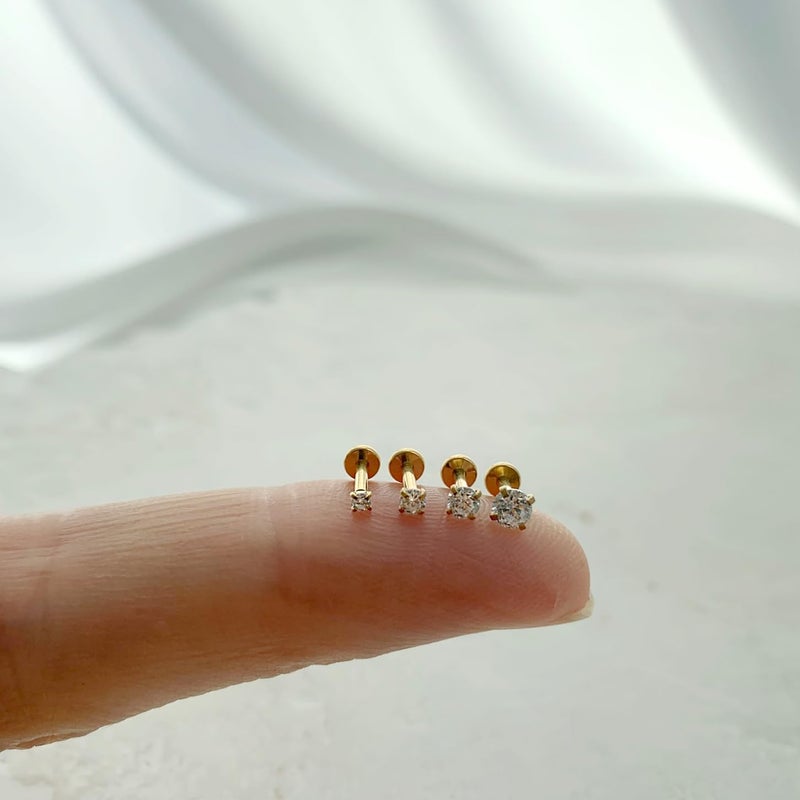 NONTAI Flat Back Earrings Tiny Helix Tragus Piercing 16G Cartilage Hoop Earrings Rook Nose Piercing Jewelry - Image 5