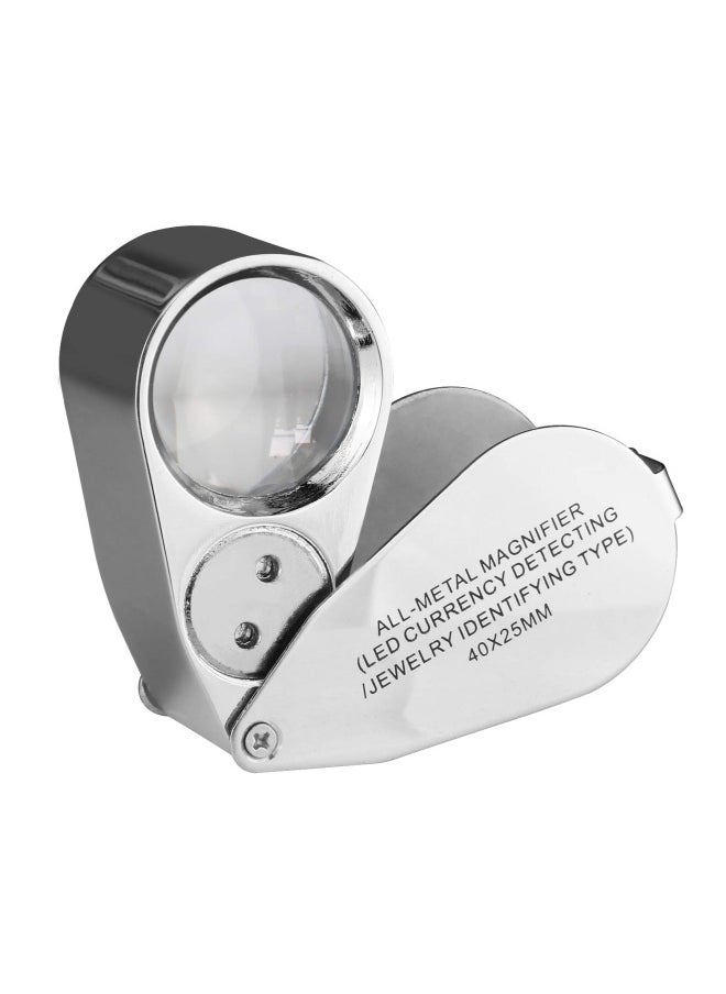 Beileshi - 40X Magnifier Led   Uv Illuminated Jeweller Lens Loupe Metal Construction Optical Glass Magnifying Watch Stamps Jeweller Diamond - Image 1