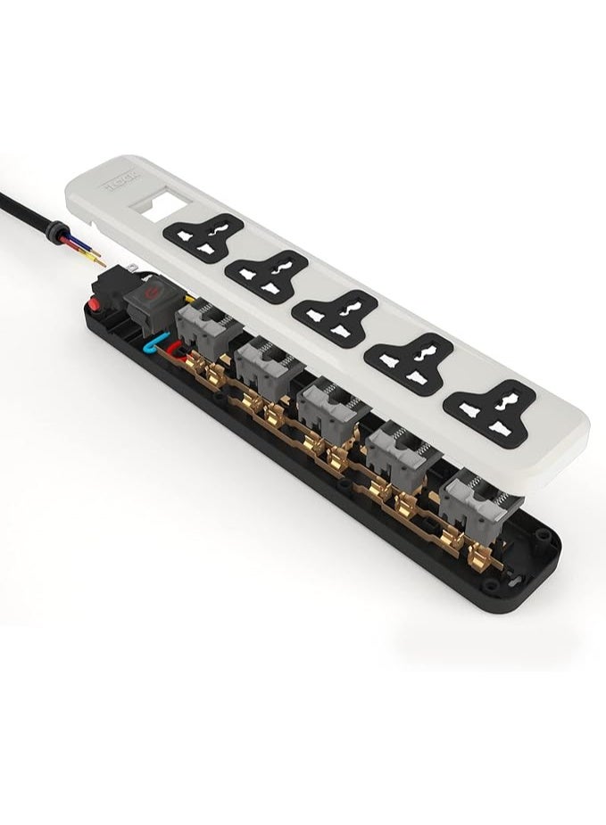 آي لوك مشترك كهرباء يونيفرسال 5 منافذ متعددة الاستخدام - مزود بمفتاح أمان للحماية من التحميل الزائد - من شركة iLok بجودة عالية واعتمادية ممتازة - تصميم عملي مناسب للاستخدام المنزلي والمكتبي - لون أبيض أنيق يتحمّل تشغيل مختلف الأجهزة الكهربائية - Image 3