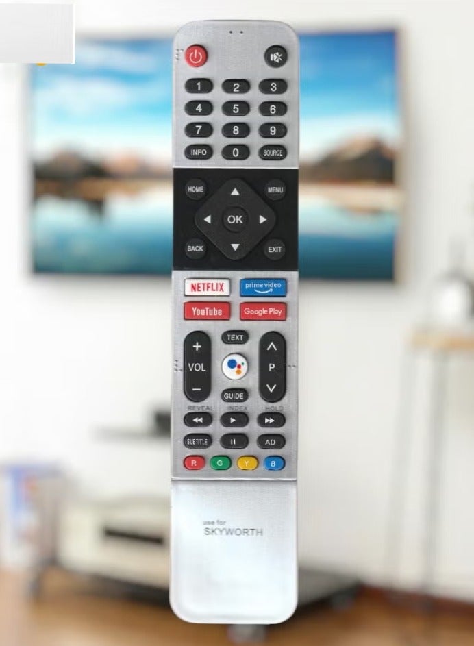 Skyworth Smart TV Remote Control for Android TV | Universal Replacement Remote with Netflix, Prime Video, YouTube, and Google Play Hot Keys (No Voice) - Image 3