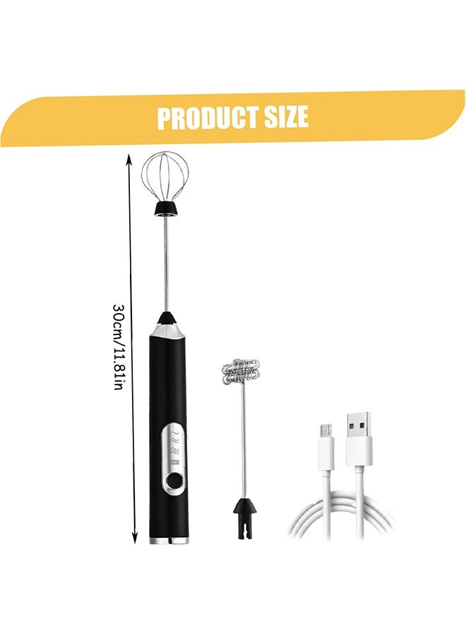 MAANGE Electric Foam Maker, 3 Speeds Adjustable Electric Whisk Foam Maker, Milk Frother Handheld With 2 Heads One-Button Wireless Easy To Clean Frother Wand - Image 4