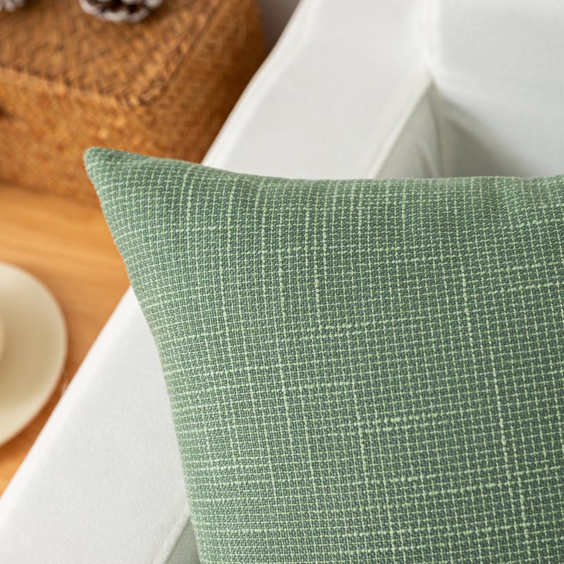 K KEVIN TEXTILE Kevin Textile Set of 2 Sage Green Pillow Covers 26 x 26 Inch Farmhouse Boho Decorative Throw Pillow Covers Linen Cushion Covers for Sofa Couch D?cor  - Image 2