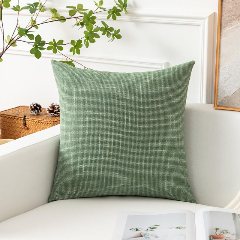 K KEVIN TEXTILE Kevin Textile Set of 2 Sage Green Pillow Covers 26 x 26 Inch Farmhouse Boho Decorative Throw Pillow Covers Linen Cushion Covers for Sofa Couch D?cor  - Image 5