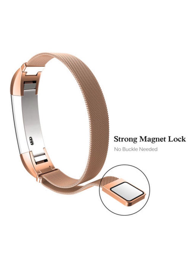 NIBEMINENT Magnetic Stainless Steel Watch Band Strap for Fitbit Alta/Alta HR Rose Gold  - Image 3