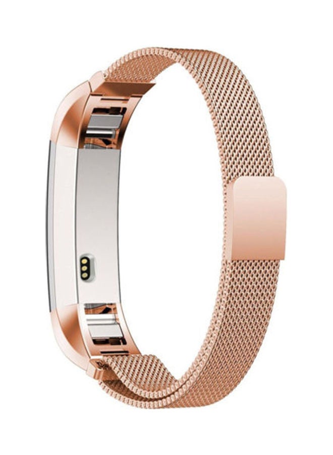 NIBEMINENT Magnetic Stainless Steel Watch Band Strap for Fitbit Alta/Alta HR Rose Gold  - Image 4
