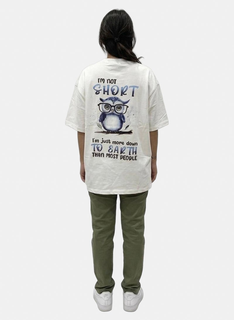 T-shirt 'I'm not short' White