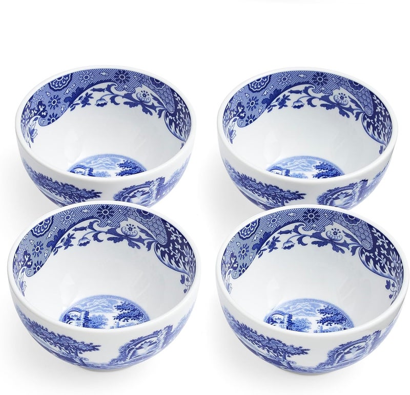 Spode أطباق غمس سبود الأزرق الإيطالي مجموعة من 4 أطباق تقديم صغيرة للغمس والصلصات والتوابل 4 بوصة مصنوعة من البورسلين الفاخر آمنة للاستخدام في الميكروويف وغسالة الصحون - Image 2