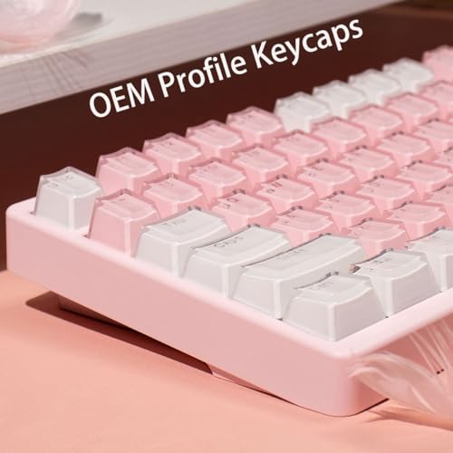 mintcaps Keycaps - 104 Keys Crystal Jelly White Keycaps Translucent Custom Keyboard Key Cap OEM Profile Cute Key caps for 60% 87% 100% Cherry Gateron Mx Mechanical Keyboard(104Keys) - Image 4