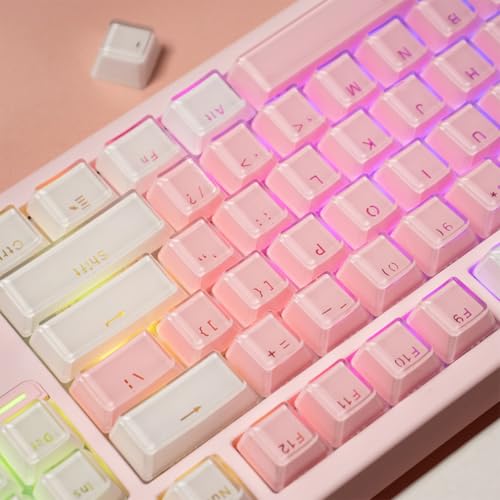 mintcaps Keycaps - 104 Keys Crystal Jelly White Keycaps Translucent Custom Keyboard Key Cap OEM Profile Cute Key caps for 60% 87% 100% Cherry Gateron Mx Mechanical Keyboard(104Keys) - Image 1