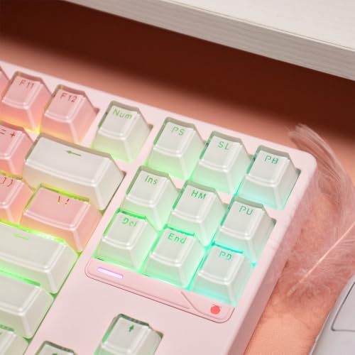 mintcaps Keycaps - 104 Keys Crystal Jelly White Keycaps Translucent Custom Keyboard Key Cap OEM Profile Cute Key caps for 60% 87% 100% Cherry Gateron Mx Mechanical Keyboard(104Keys) - Image 2