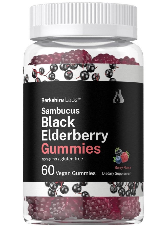 Horbäach Horbaach Sambucus Black Elderberry Gummies | 60 Count | with Zinc and Vitamin C | Vegan, Non-GMO, Gluten Free Extract for Adults | Berry Flavor | by Berkshire Labs - Image 1