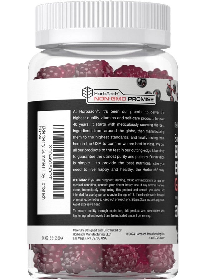 Horbäach Horbaach Sambucus Black Elderberry Gummies | 60 Count | with Zinc and Vitamin C | Vegan, Non-GMO, Gluten Free Extract for Adults | Berry Flavor | by Berkshire Labs - Image 3