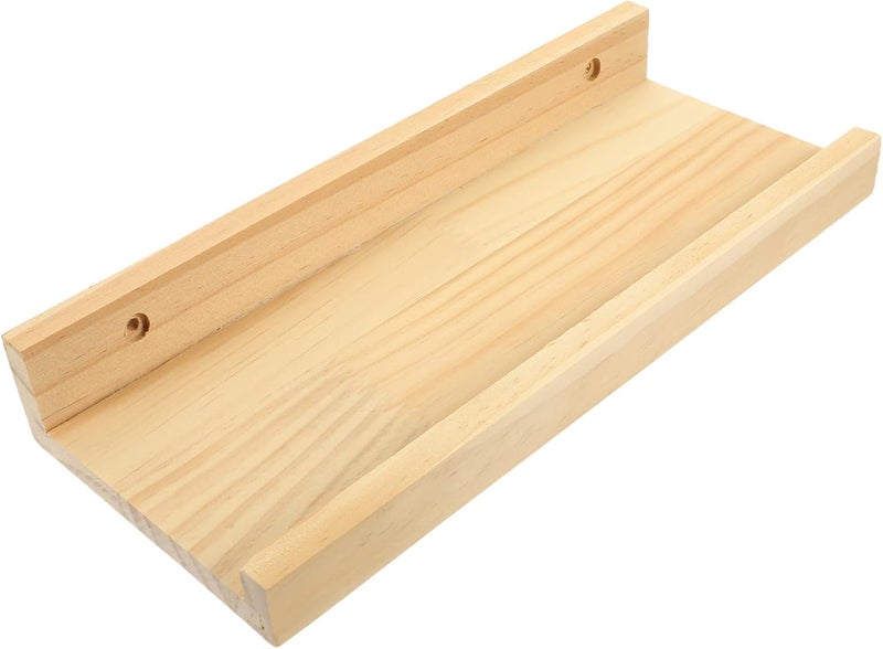 Garneck Wooden Floating Shelf Plants Pot Rack Floating Storage Rack Kitchen Spices Notebook Organize Shelf Farmhouse Wooden Wall Rustic Decorate Dropshipping Pine Wood - Image 1