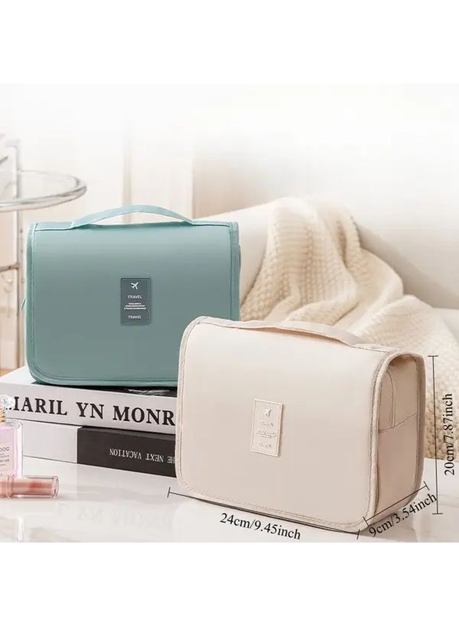 Lake Blue Large Capacity Travel Toiletry Bag with Dry Wet Separation Hanging Organizer - Image 3