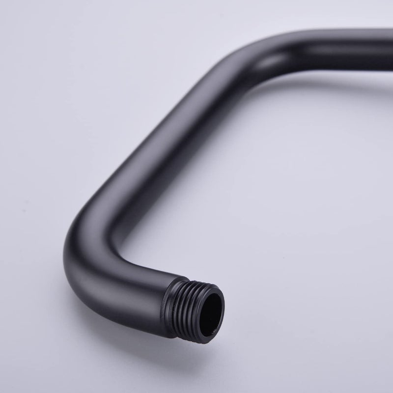 TRUSTMI 13 Inch S Shape Shower Arm with Flange, Solid Stainless Steel Heavy Duty High Rise Shower Pipe Replacement, Matte Black - Image 5