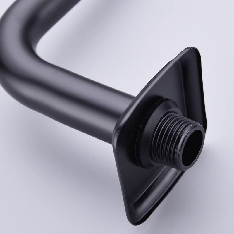 TRUSTMI 13 Inch S Shape Shower Arm with Flange, Solid Stainless Steel Heavy Duty High Rise Shower Pipe Replacement, Matte Black - Image 4