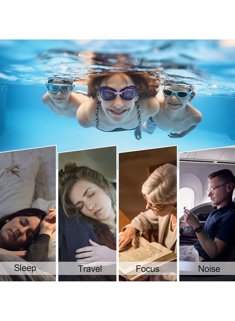 فانسكي السباحة الأذن المقابس للبالغين ، 3 أزواج للماء قابلة لإعادة الاستخدام سيليكون السباحة سدادات للسباحة تصفح الغوص الاستحمام والمياه بركة ، الشاطئ ، المحيط (الكبار والمراهقين 14+) - Image 3