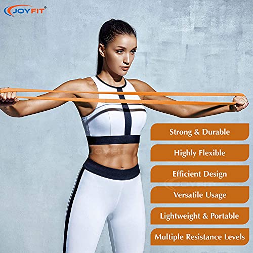 Joyfit Resistance Loop Bands - for Strength Training, Fitness Exercises, Pull up and Chin up Support, Leg, HIPS, Core, Back, Chest and Arms Workout for Men and Women at Home and Gym (Orange) - Image 4