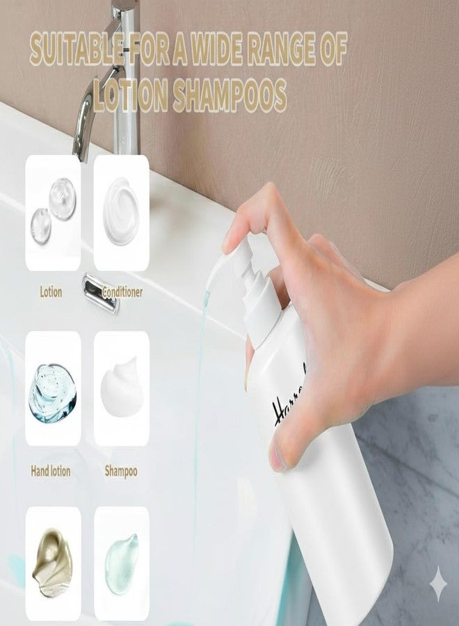 هارودز زجاجات هارودز فارغة بمضخة سعة 500 مل (عبوة من 3 زجاجات) | زجاجات بلاستيكية قابلة لإعادة التعبئة مع مضخة | عبوات للوشن والشامبو والبلسم والصابون السائل | زجاجات بيضاء لتخزين مستحضرات التجميل - Image 3