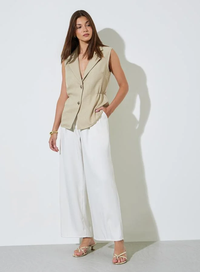 ستايلي Khaki Sleeveless Waistcoat