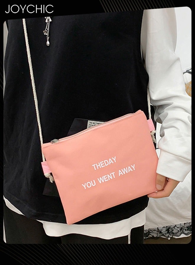 Joychic طقم حقيبة مدرسية بسعة كبيرة حقيبة كتب قماش مقاومة للماء مع حقيبة أقلام للطلاب في المرحلة المتوسطة والثانوية والجامعة باللون الوردي - Image 4