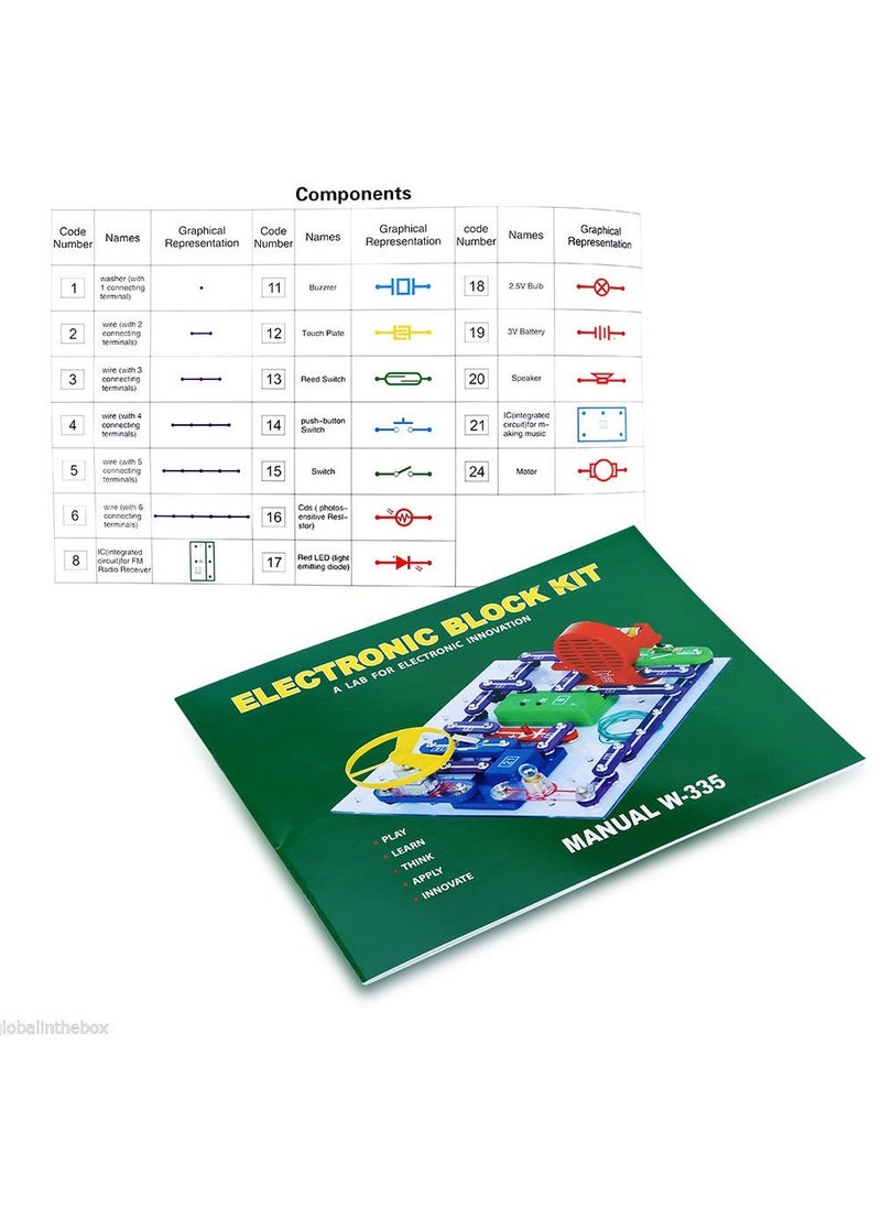 Captaintech 335 Circuit Electronics Kit for Kids with 31 Snap Parts - Fun Science Lab for Basic Electricity and Magnetism Experiments, Ideal for Ages 8 and Up  - Image 3