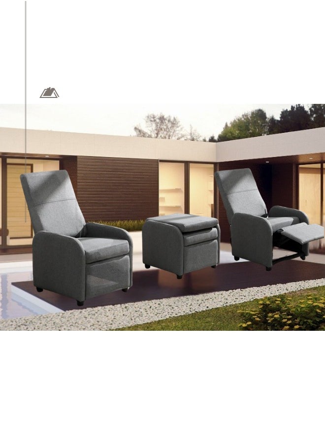 SMART HOME A comfortable, reclining recliner chair – a modern, compact design that fits in any space and offers practical performance. A comfortable, reclining home recliner with a reclining mechanism (80 x 60 x 98 cm)  - Image 5