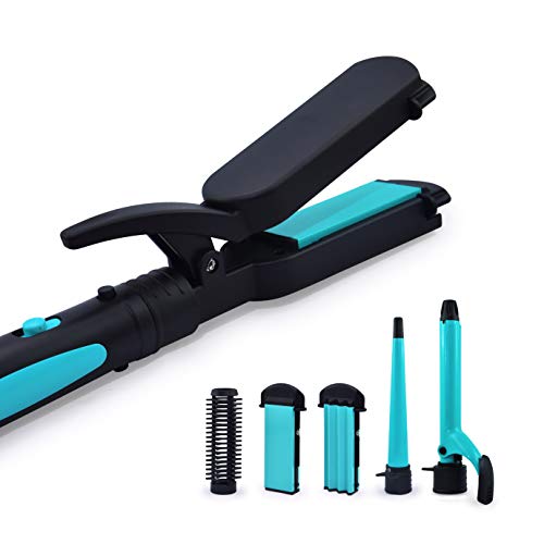 Havells 5-in-1 Multi Styling Kit - Straightener, Curler, Crimper, Conical Curler & Volume Brush | For Multiple Hair Styles | 2 Years Guarantee | Blue/Black | HC4045 - Image 1