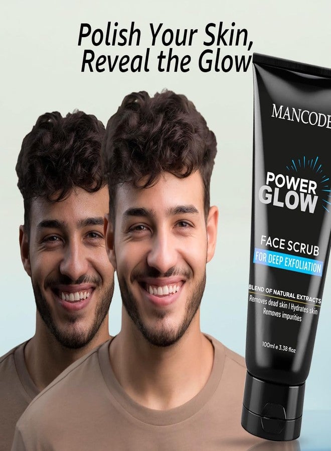MAN CODE Mancode Power Glow Face Wash & Power Glow Scrub Combo for Men, Deep Cleanse & Exfoliate, Boosts Radiance & Reduces Blackheads, 100ml Each| Pack of 2 - Image 4