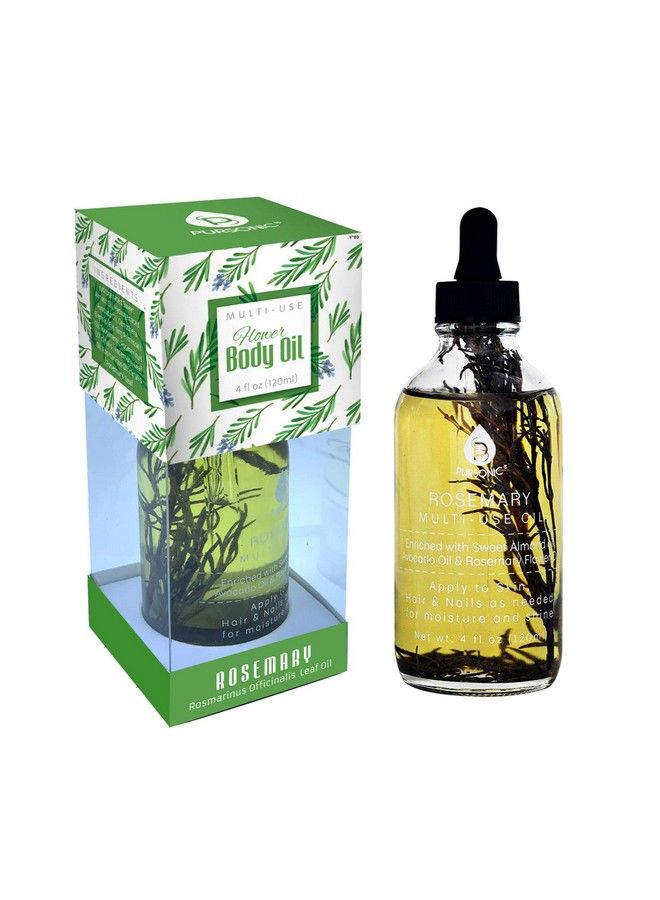 Pursonic Multiuse Flower Body Oils 4Oz Perfect For Skin Hair Nails Moisturizing Massage And More! (Rosemary) - Image 2