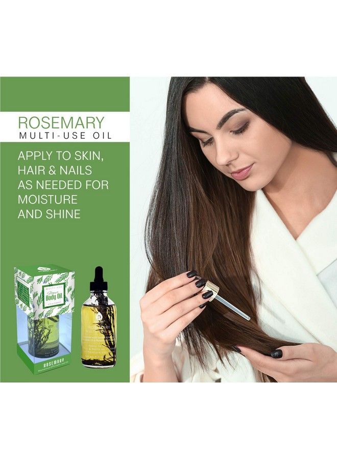 Pursonic Multiuse Flower Body Oils 4Oz Perfect For Skin Hair Nails Moisturizing Massage And More! (Rosemary) - Image 4