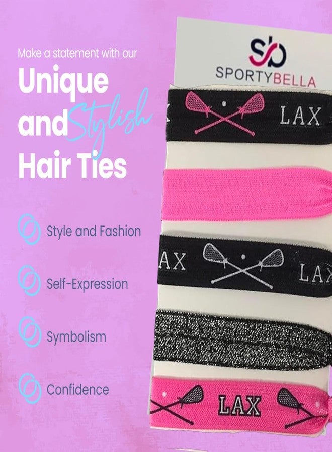 Infinity Collection Girls Pink Hair Accessories Set - No Crease Hair Elastics, Lacrosse Gift - Image 3