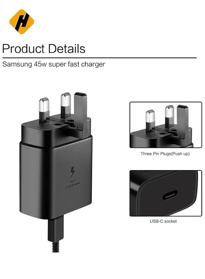 HuHa 45W Super Fast Charger for Samsung,Gcstnn USB C Plug for Galaxy S24 Ultra/S24+/S24/S23 Ultra/S23/S22/S21/S20/A54/A25/A15 5G/A15 - Image 3