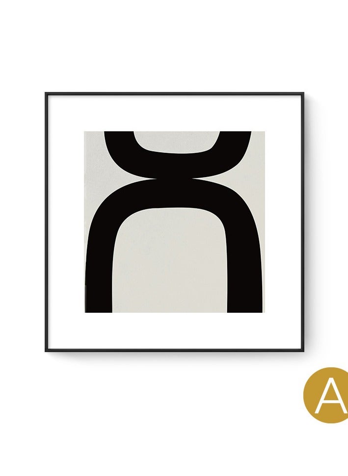 Modern Minimalist Black And White Abstract Combination Decoration Painting, Living Room Sofa Background Wall Mural Model Room Square Hanging Painting(Aluminum Alloy Frame+High-Definition Canvas) - Image 1