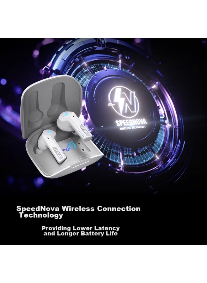 Rog Descends Tws Speednova True Wireless In-ear Gaming Headphones, Bluetooth Wireless Gaming Phone Accessory, Sports Earphones, Active Noise Cancellation, White - Image 4