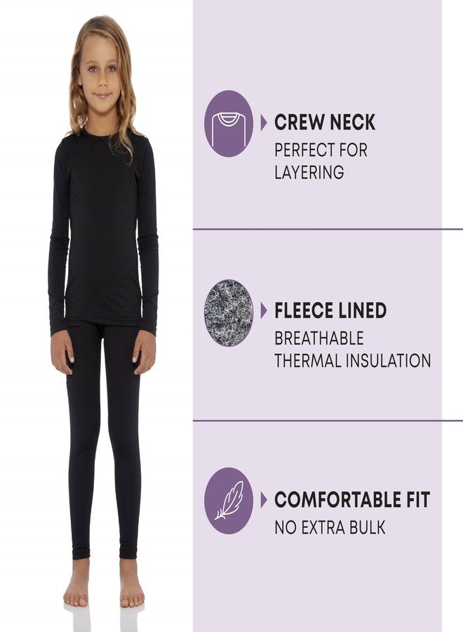 Rocky Thermal Underwear For Girls (Thermal Long Johns Set) Shirt & Pants, Base Layer w/Leggings/Bottoms Ski/Extreme Cold, Black, X-Large - Image 2