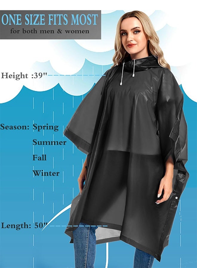 عبوة من قطعتين من معاطف المطر للبالغين قابلة لإعادة الاستخدام - معاطف مطر متينة للطوارئ والبقاء على قيد الحياة مع غطاء برباط - Image 4