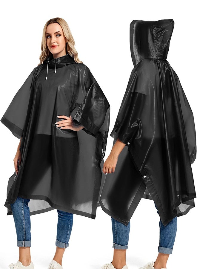 عبوة من قطعتين من معاطف المطر للبالغين قابلة لإعادة الاستخدام - معاطف مطر متينة للطوارئ والبقاء على قيد الحياة مع غطاء برباط - Image 5