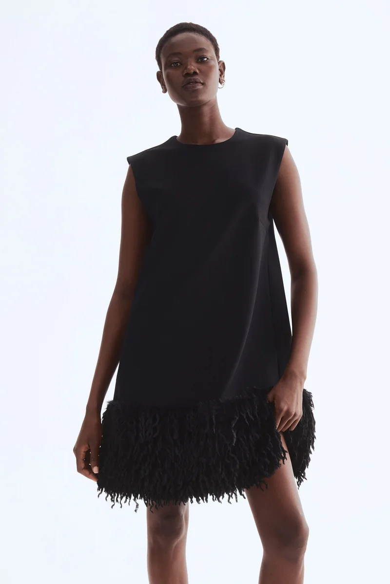 H&M Fringe-hem mini dress